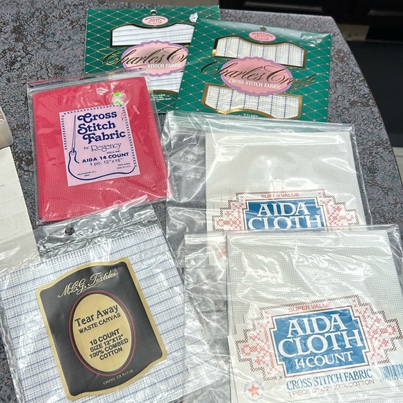 Embroidery Floss Lot with Cross Stitch Fabric - Picture 4 of 13
